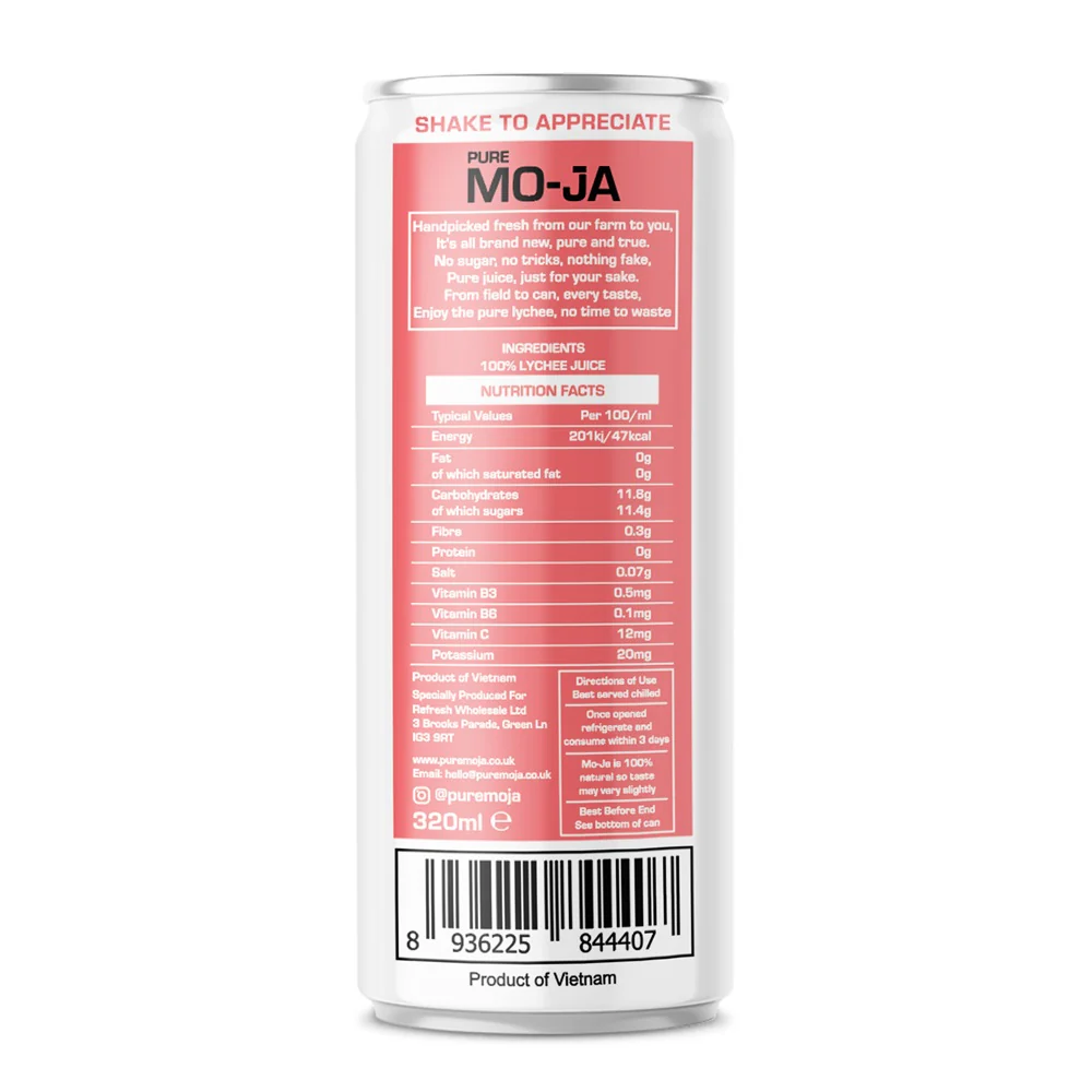 Pure Mo-Ja Lychee Juice – 100% Pure Lychee Juice (320 ml) - Image 2