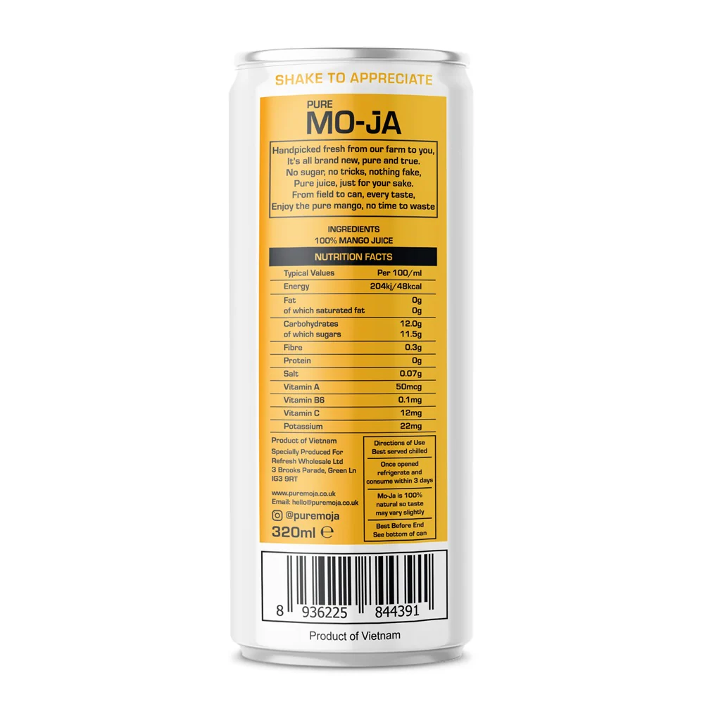 Pure Mo-Ja Mango Juice – 100% Pure Mango Juice (320 ml) - Image 2
