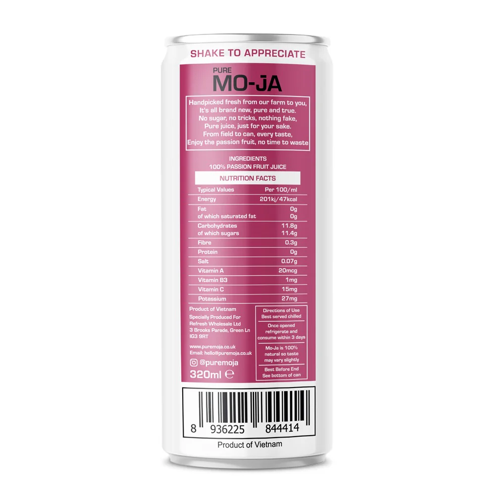 Pure Mo-Ja Passion Fruit Juice – 100% Pure Passion Fruit Juice (320 ml) - Image 2
